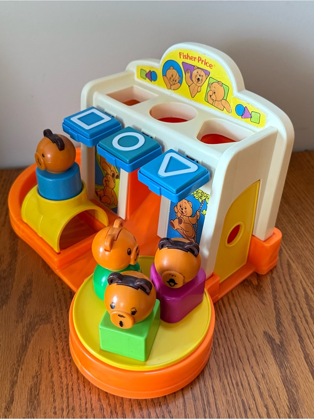 Vintage Fisher-Price bear Shape Sorter Toy colourful